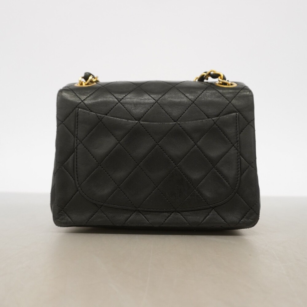 Chanel Matelassé Chain Shoulder Bag, Lambskin, Black, Women's - Picture 10 of 10
